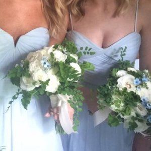 Amsale 100% Silk Chiffon Gown - Ice Blue